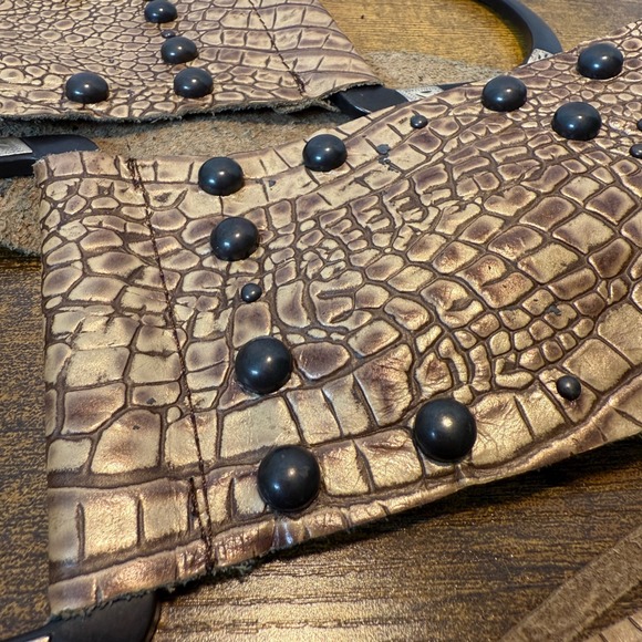 D&D‎ Texas Outfitters Croco D-Ring Belt Antique Copper Hardware Boho Chic small - Picture 10 of 14